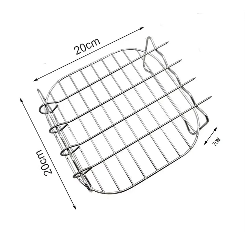 Square Air Grill Rack Basket for Cosori 5.5L 6.4L/ Proscenic 5.5L/Tefal 6.5L/Tristar 6L Phi/ Ninja Foodi Grill