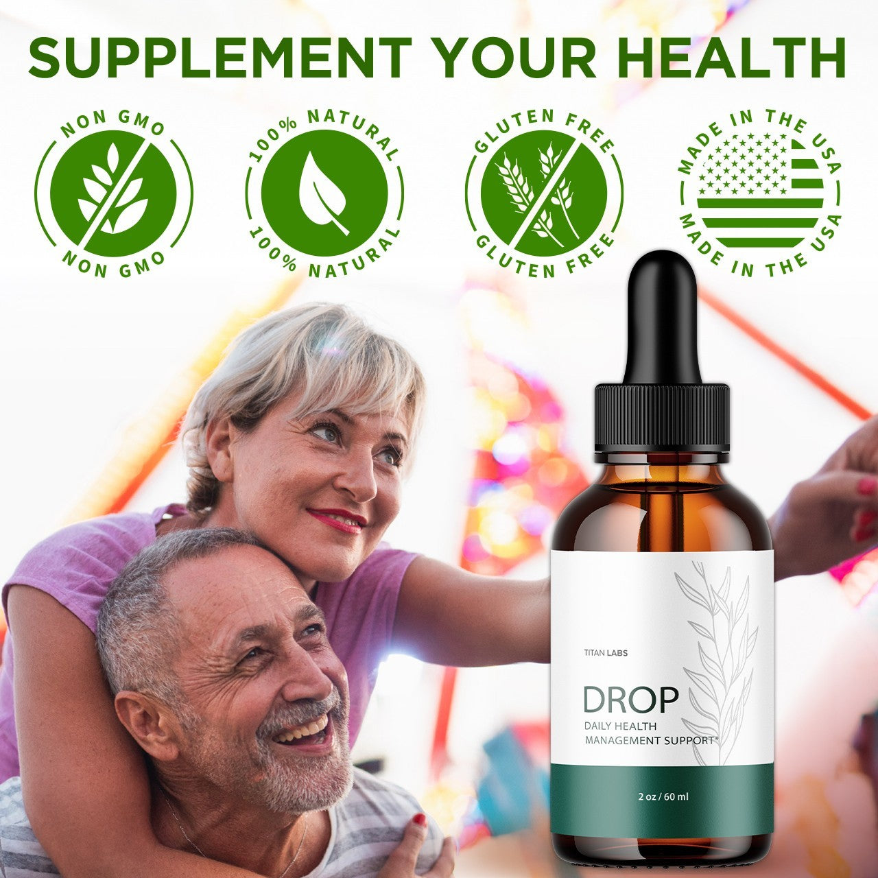 (5 Pack) Drop Daily Health Drops Advanced Health & Fitness Formula 150 Servings