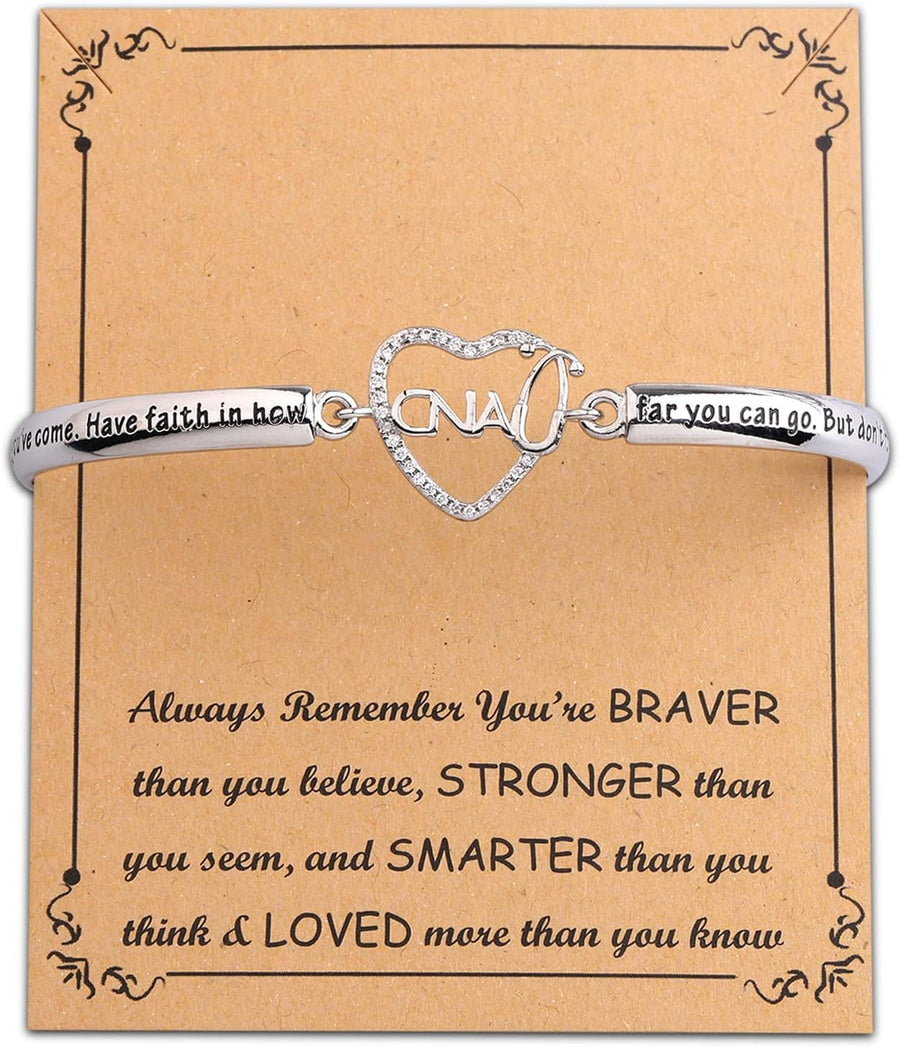 CNA Gifts Bracelet Certified Nurse Assistant Gifts CNA Graduation Gifts CNA Jewelry Inspirational Gifts Nursing School Gifts (CNA Bracelet)