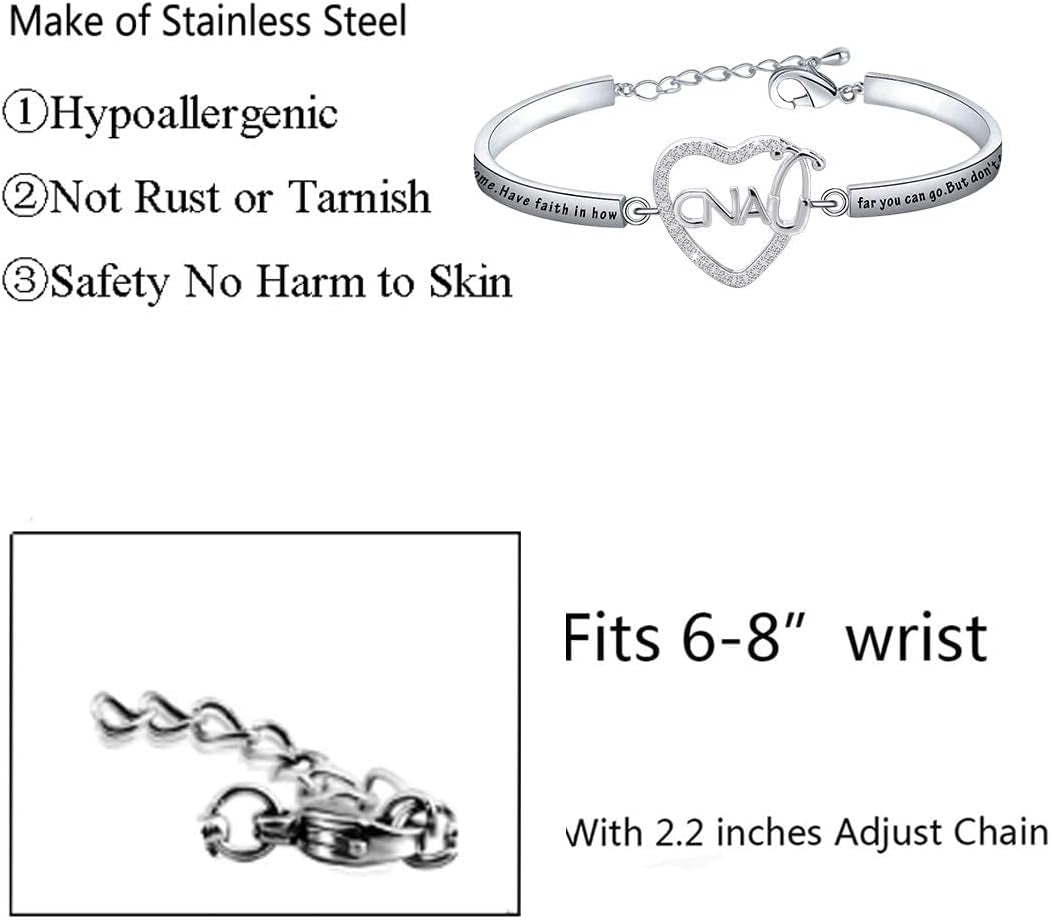 CNA Gifts Bracelet Certified Nurse Assistant Gifts CNA Graduation Gifts CNA Jewelry Inspirational Gifts Nursing School Gifts (CNA Bracelet)