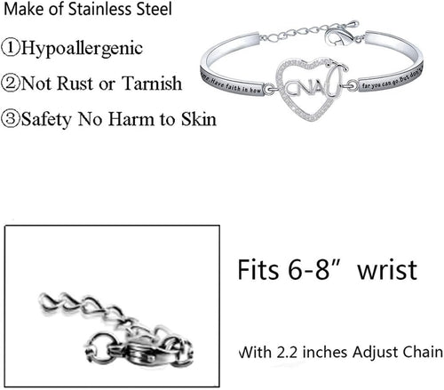 CNA Gifts Bracelet Certified Nurse Assistant Gifts CNA Graduation Gifts CNA Jewelry Inspirational Gifts Nursing School Gifts (CNA Bracelet)