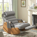 Corduroy Nursery Glider Rocking Chair with Cushioned Seat