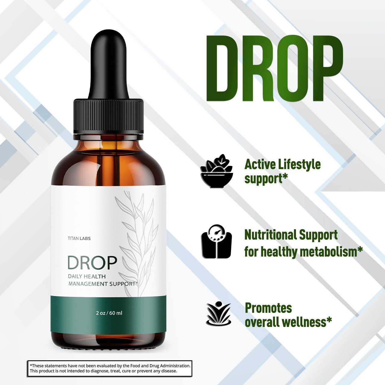 (5 Pack) Drop Daily Health Drops Advanced Health & Fitness Formula 150 Servings