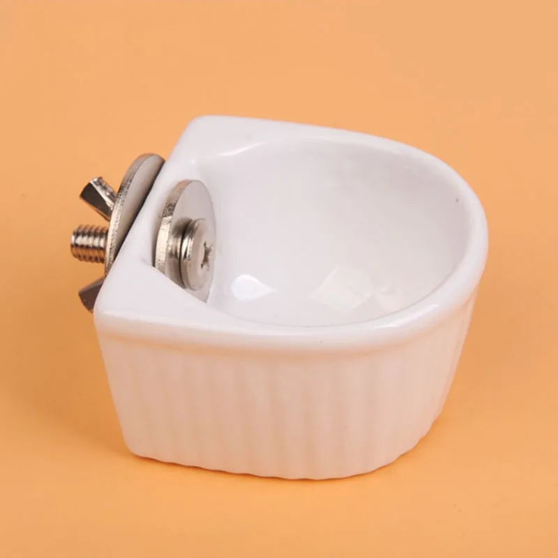 Hangable Ceramic Hamster Squirrel Food Feeder Small Pets Water Drinking Bowl Food Bowl Pets Hamster Cage Product Accessories