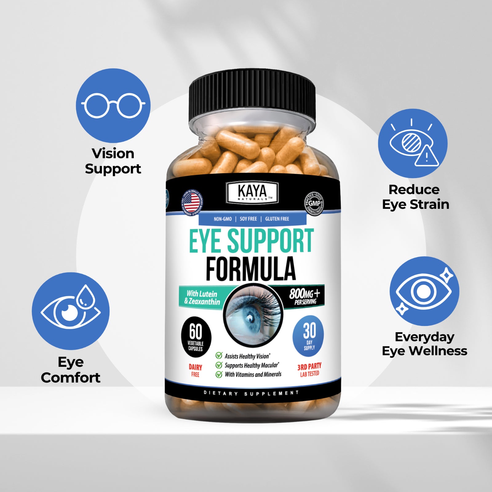 (2 Pack) Eye Health 60 Capsules, Lutein Zeaxanthin, Vision Health, Eye Support