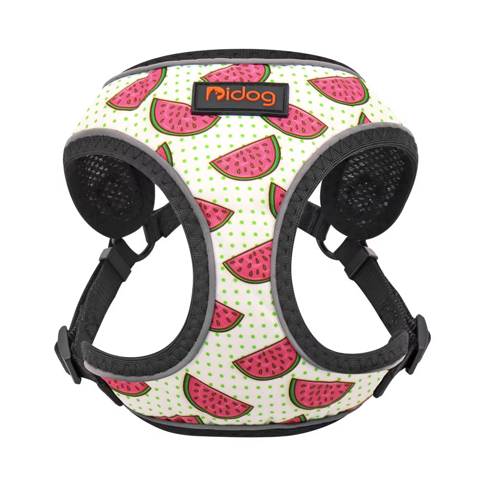 Nylon Reflective Dog Cat Harness Vest Printed French Bulldog Harness Puppy Small Medium Dogs Cats Harness for Chihuahua Walking