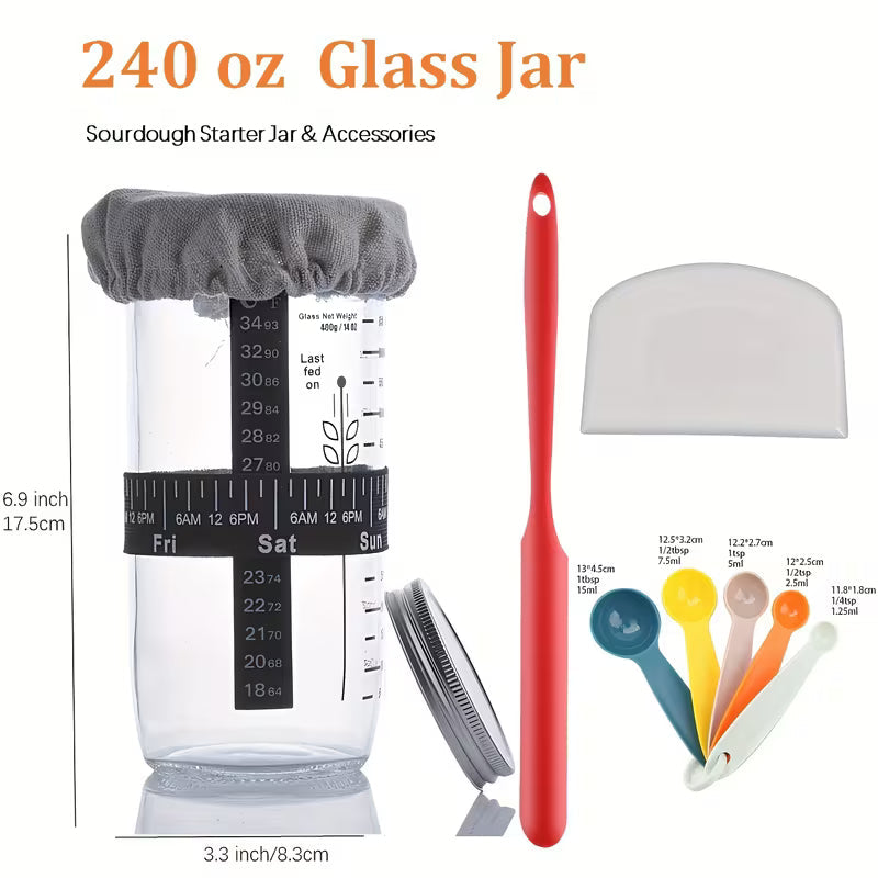 Sourdough Bread Making Kit with Proofing Baskets and Jar