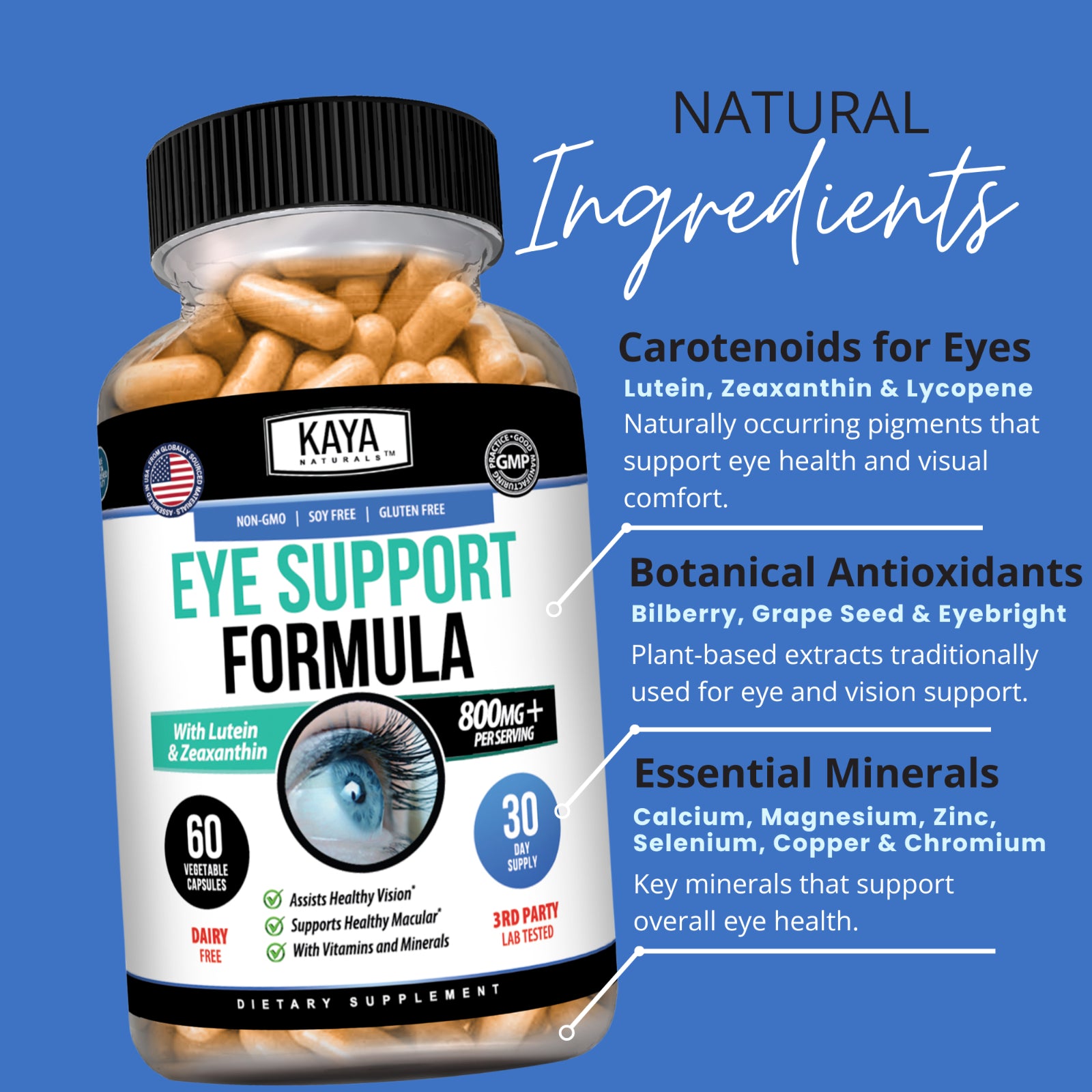 (2 Pack) Eye Health 60 Capsules, Lutein Zeaxanthin, Vision Health, Eye Support