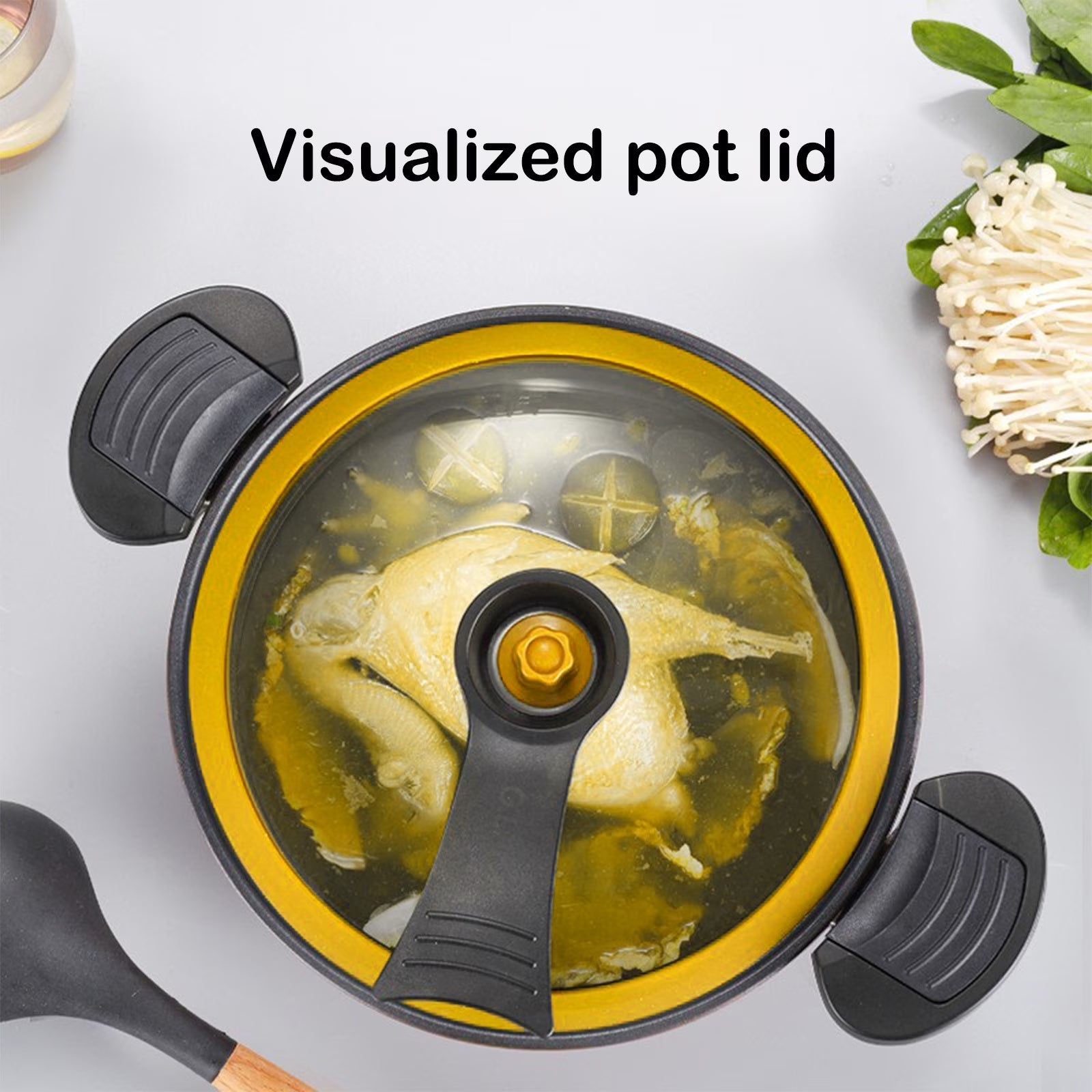 Pressure Cooker, Non Stick Aluminum Pressure Cooker, 26Cm Large Capacity Micro Pressure Smothering Pot, Kitchen Cookware for Soup Stew Rice, Household Cooking Pots