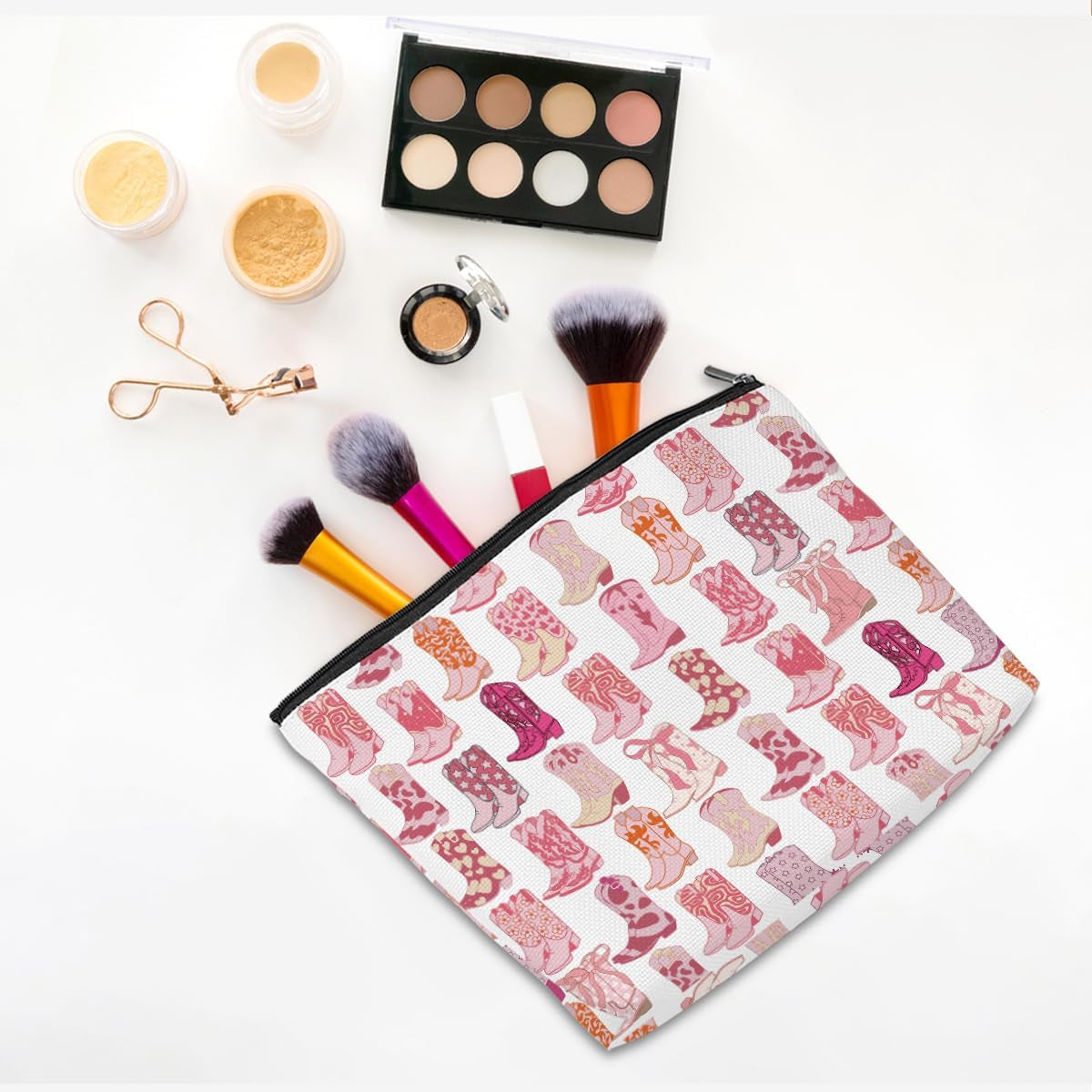 Western Makeup Bag Western Gifts for Women Western Stuff Country Girl Gifts | Cowgirl Gifts Boots Gifts Pink Cowboy Boots Gift Birthday Christmas Friend Gift Western Cosmetic Bag