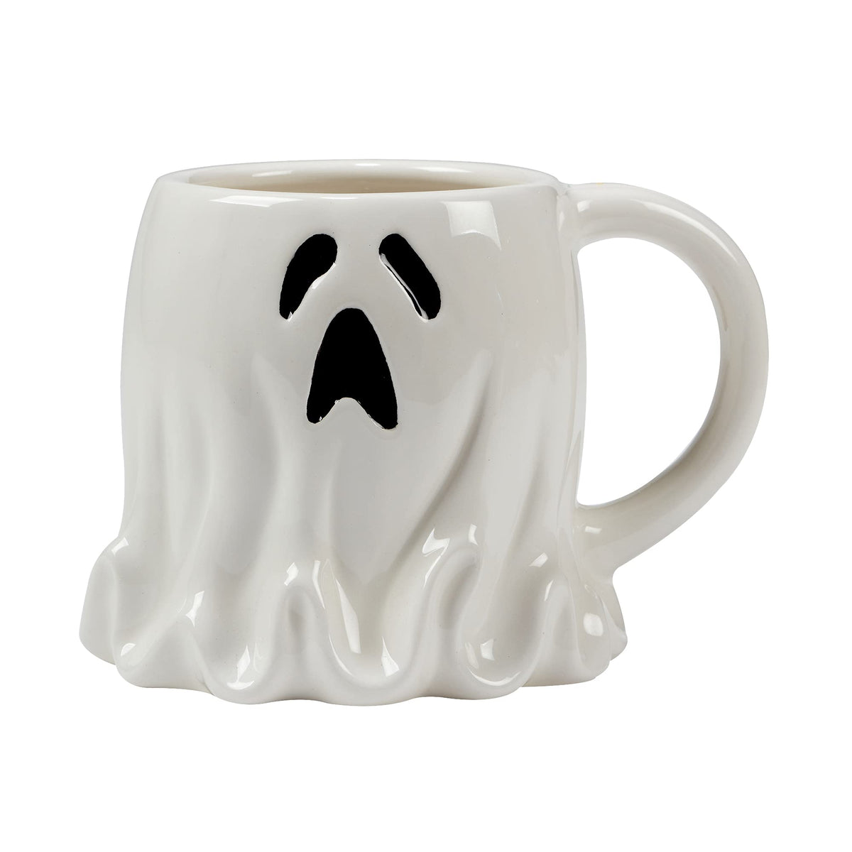 Scaredy Cat 3-D Ceramic Halloween Mugs, Set of 4 – Add spooky fun to your fall mornings with ghost, pumpkin, skull, and black cat designs, perfect for coffee, cocoa, or festive party drinks