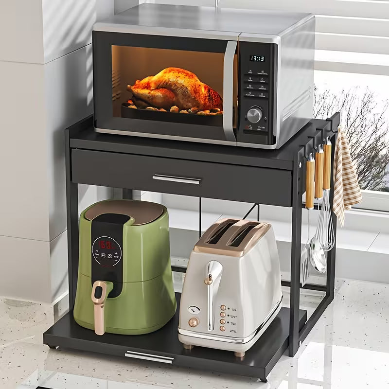 Multi-Functional Metal Microwave Countertop Storage Rack
