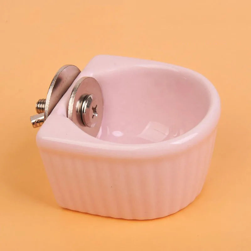 Hangable Ceramic Hamster Squirrel Food Feeder Small Pets Water Drinking Bowl Food Bowl Pets Hamster Cage Product Accessories