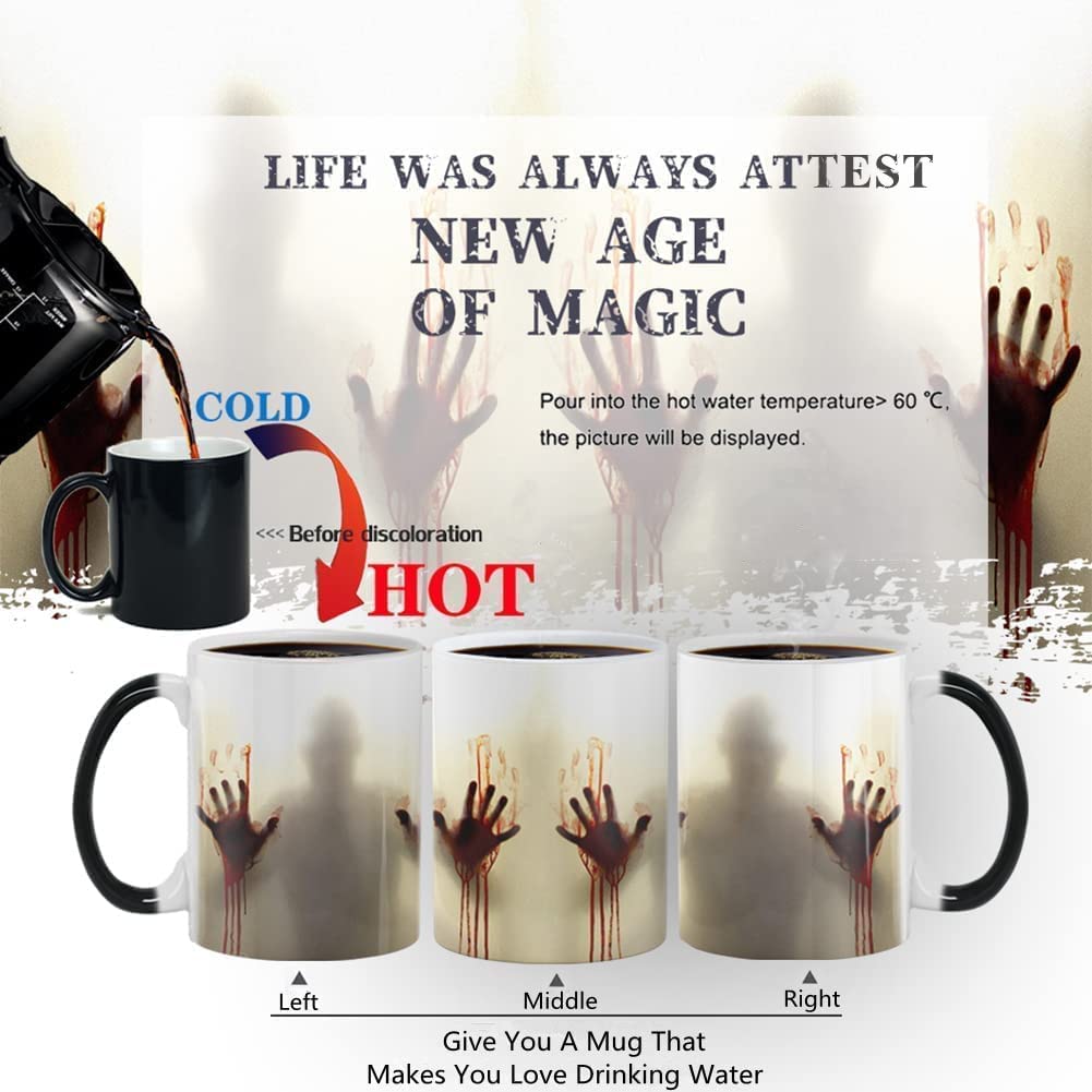 Aigori Halloween Coffee Mug, Horror Gifts for Men Women, Zombie Ceramic Mug