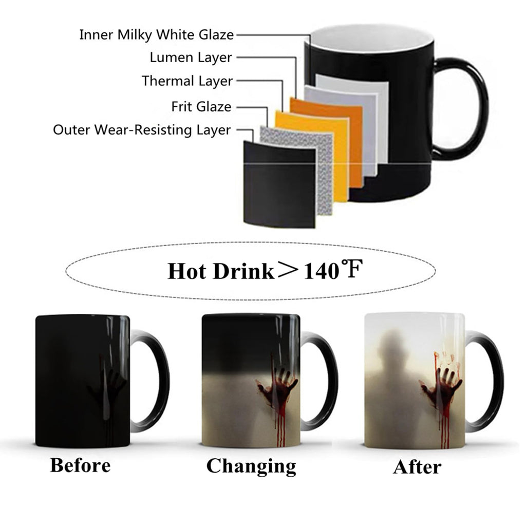 Aigori Halloween Coffee Mug, Horror Gifts for Men Women, Zombie Ceramic Mug