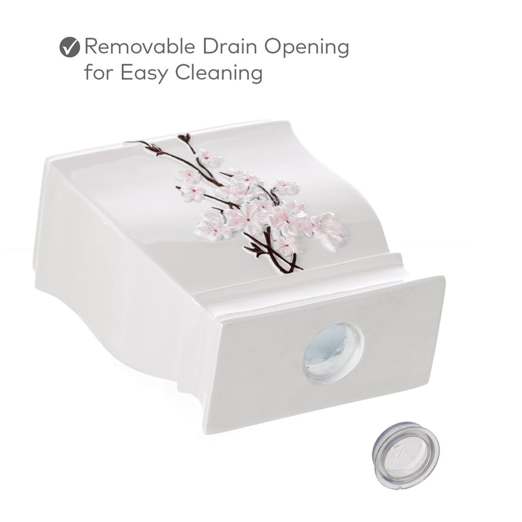 Vanda Cherry Blossom 4 Piece Resin Bathroom Accessories Set