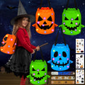 80UncleKimby 3Pcs Halloween Trick or Treat Bucket Candy Bags - Pumpkin Basket Gift for Kids with Bracelets Stickers - Style 6