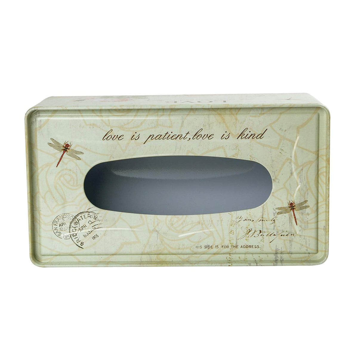 PHILPETY Decorative Metal Tissue Holder Country Rural Rectangular Tissue Box Cover - Bathroom, Kitchen, Office Room
