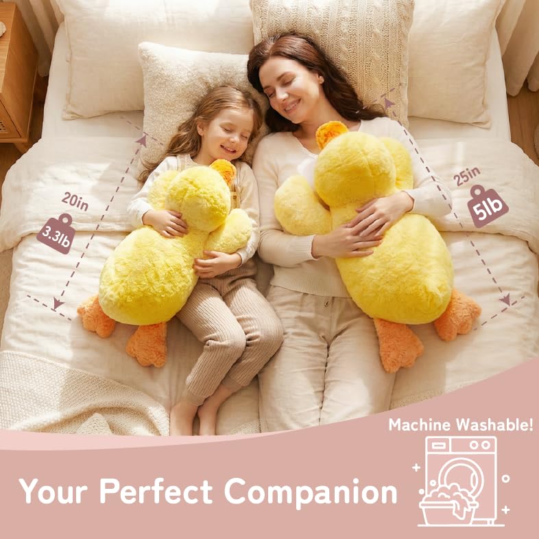 Niuniu Daddy Weighted Stuffed Animals, 20 in 3.3 lbs, Duck Plush Pillow