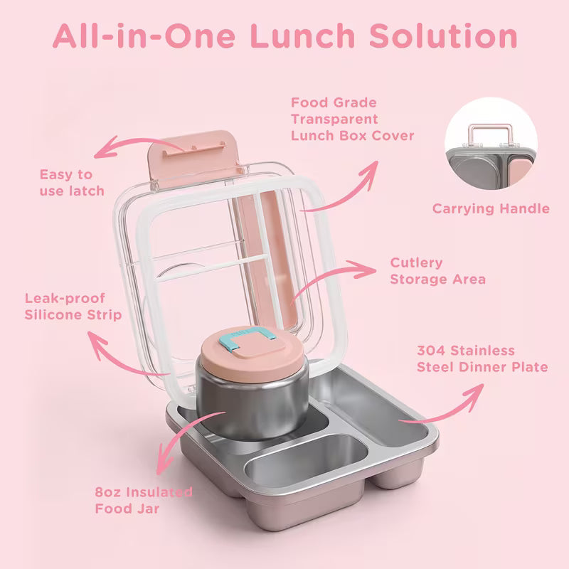 Stainless Steel Lunch Box with 8 oz Soup Cup