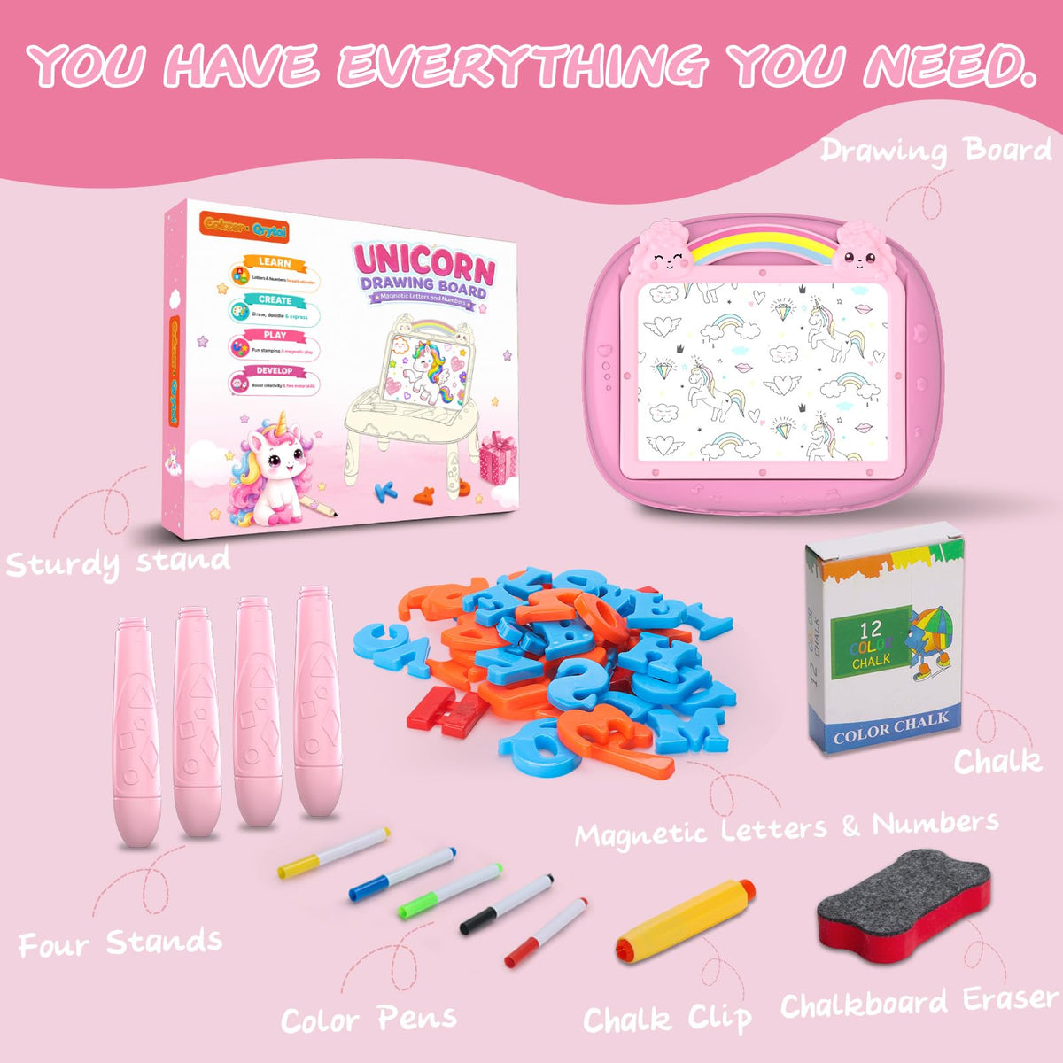 Unicorn Magnetic Drawing Board for Kids, Learning and Educational Toy Gift