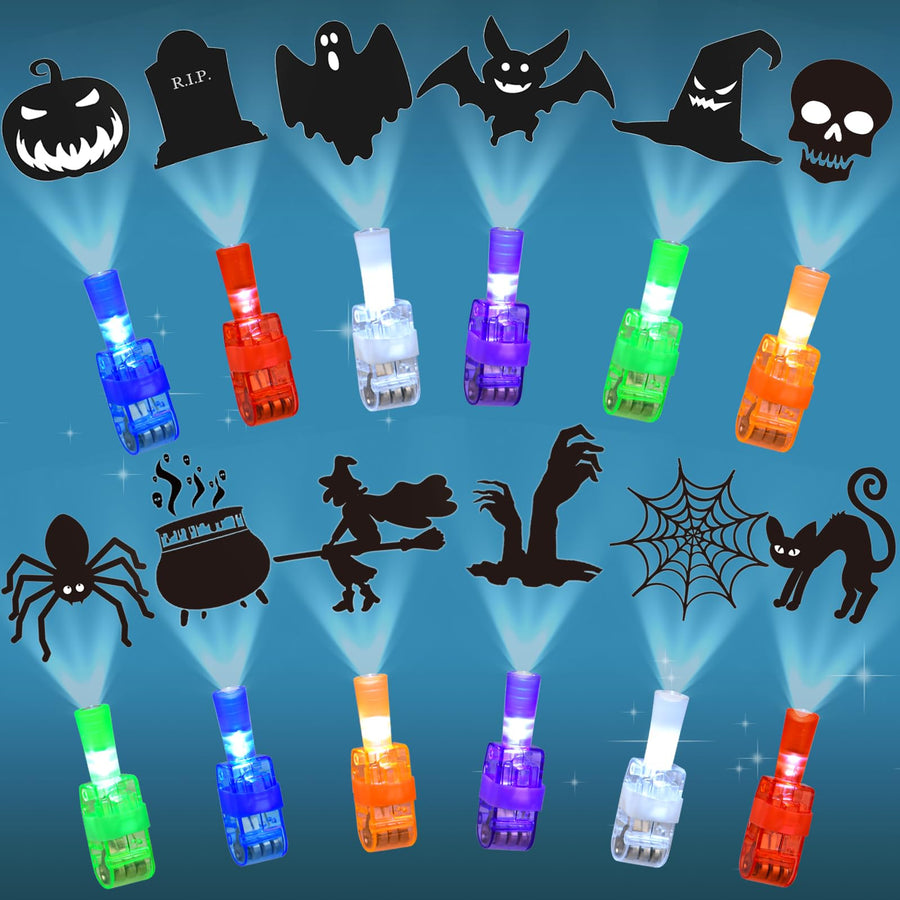 LAKULIO 36pcs Halloween LED Finger Lights, Halloween Party Favors for Kids LED Light Up Toys Classroom Rewards Gifts, Halloween Treats Goody Bag Filler