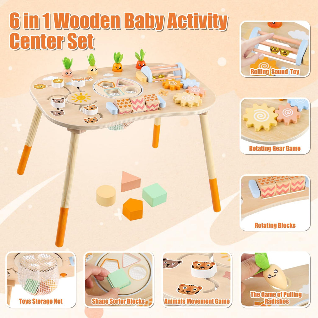 Wooden Activity Table for 1 Year Old Toddlers Sensory Table Activity Center
