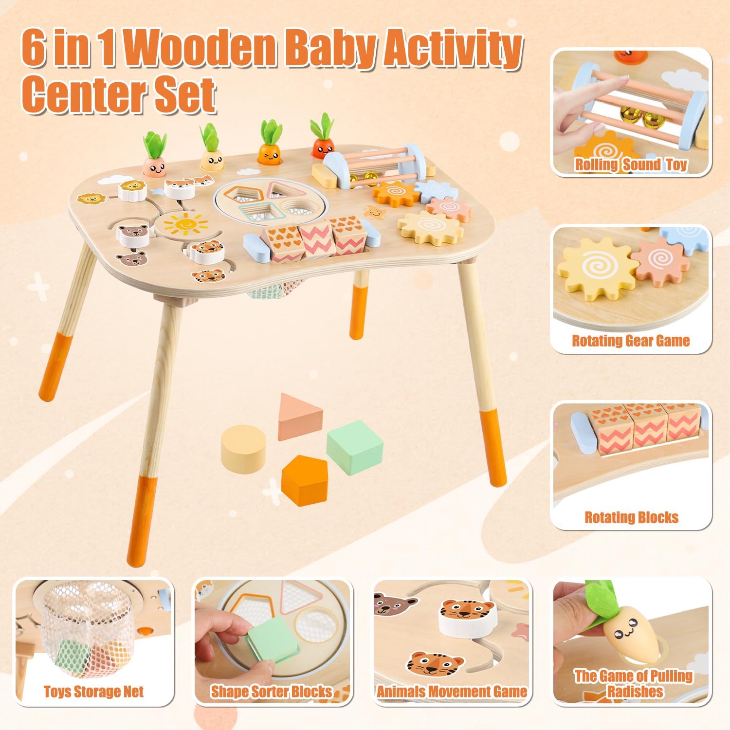 Wooden Activity Table for 1 Year Old Toddlers Sensory Table Activity Center