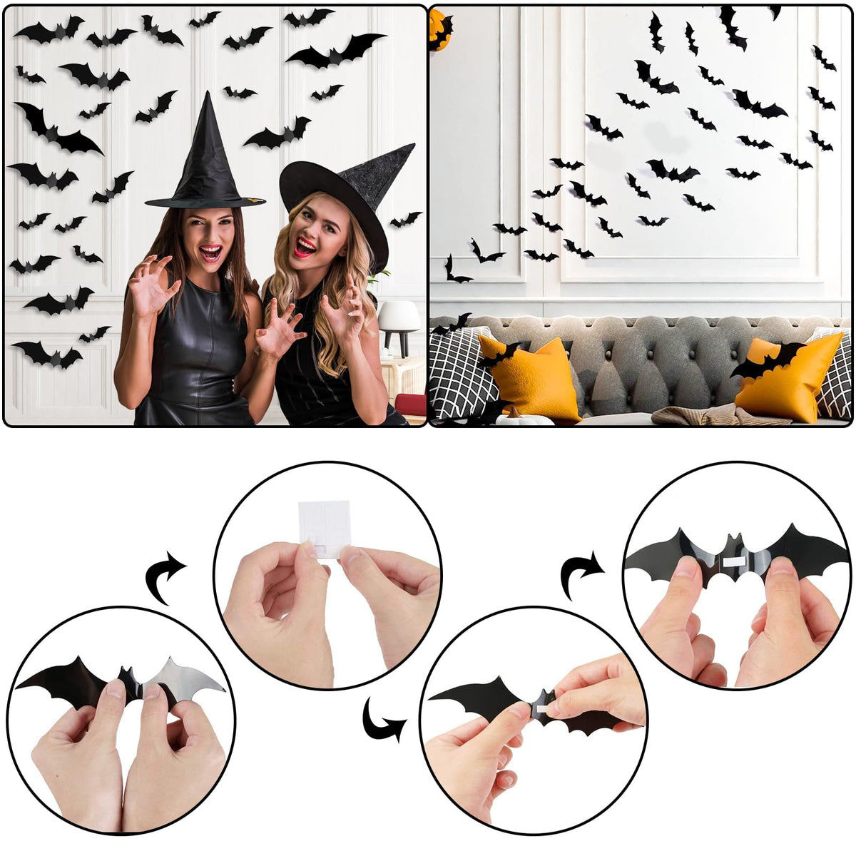 5Pack Halloween Spiderweb Tablecloth Runner Fireplace Scarf Lampshade Bats