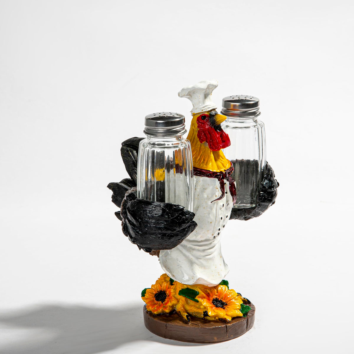 Rooster Salt and Pepper Shakers, Farmhouse Kitchen Decor with Glass Jars