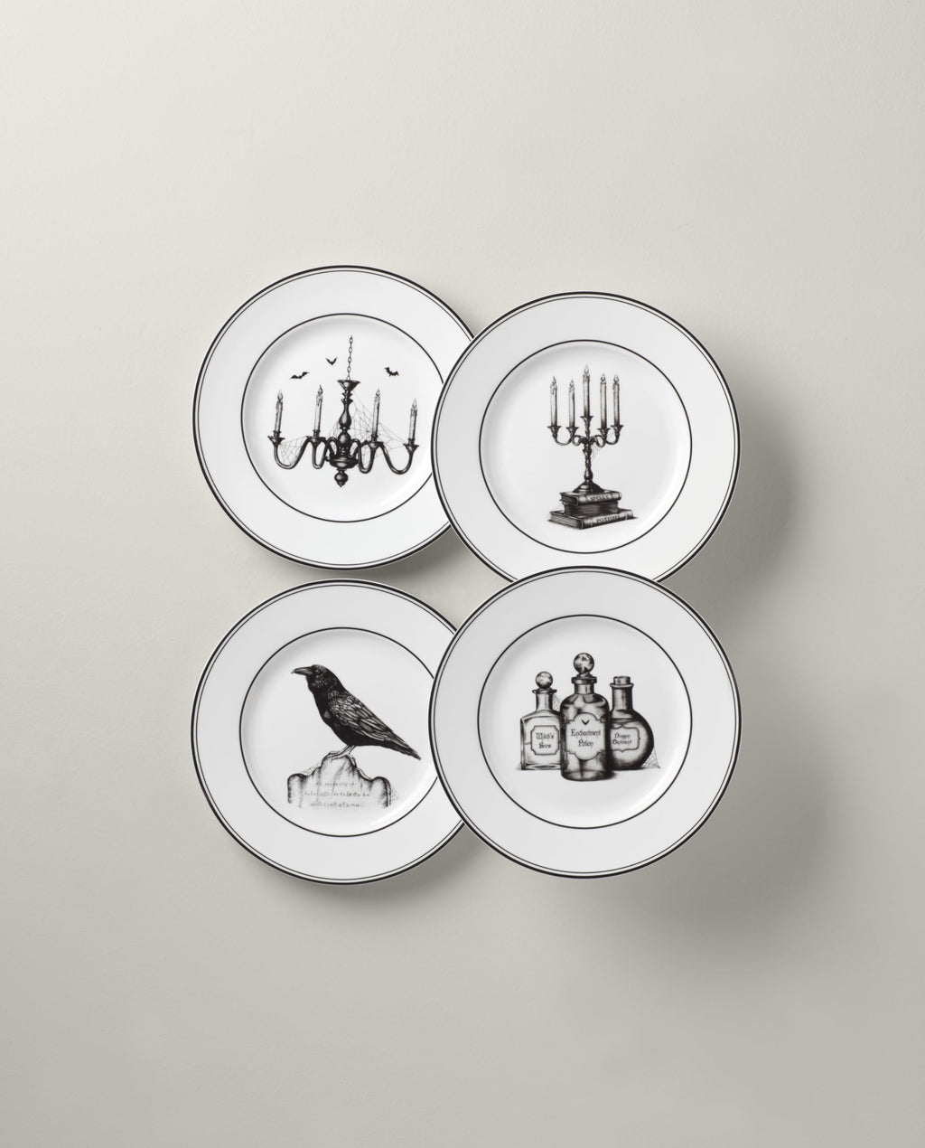 Lenox Vintage Halloween Porcelain Dessert Plates, Set of 4
