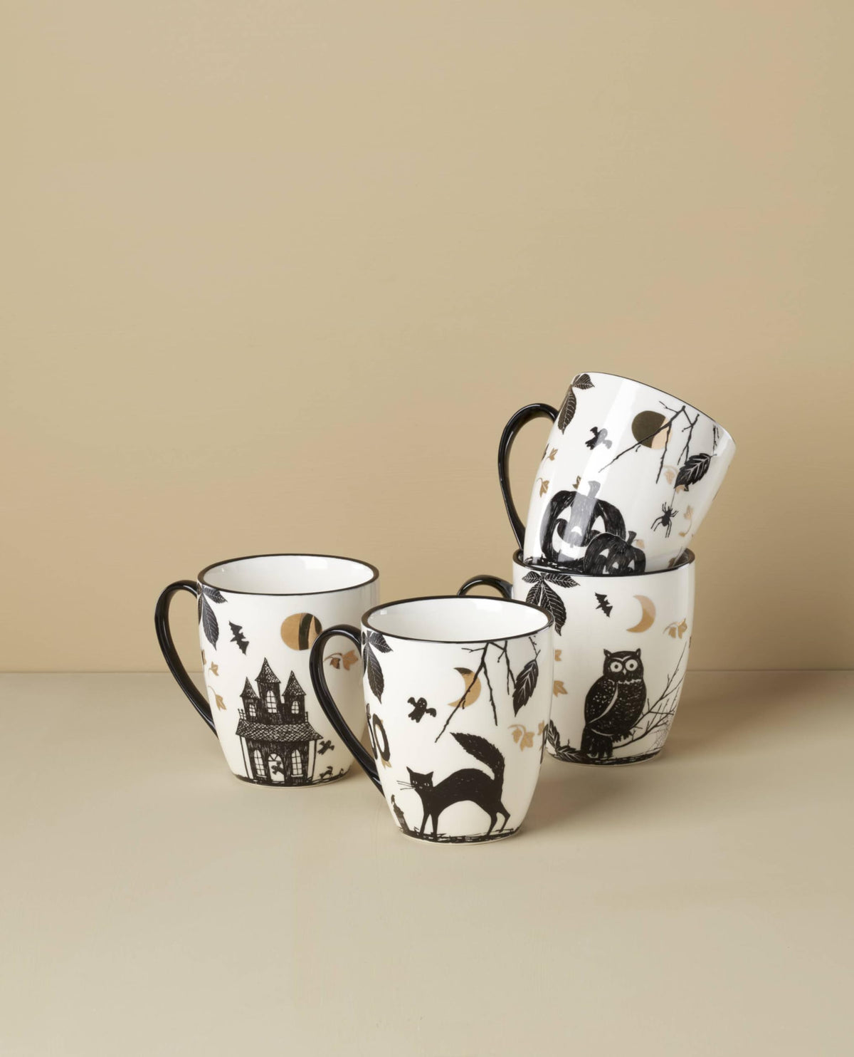 Lenox Haunted Halloween Porcelain Mug Set for 4, 12oz