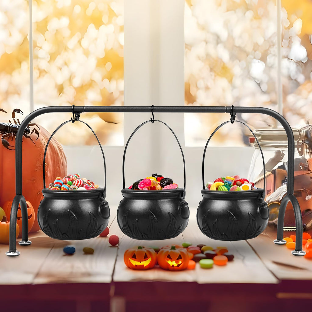 inin Halloween Party Decorations Indoor,Set of 3 Witches Cauldron Candy