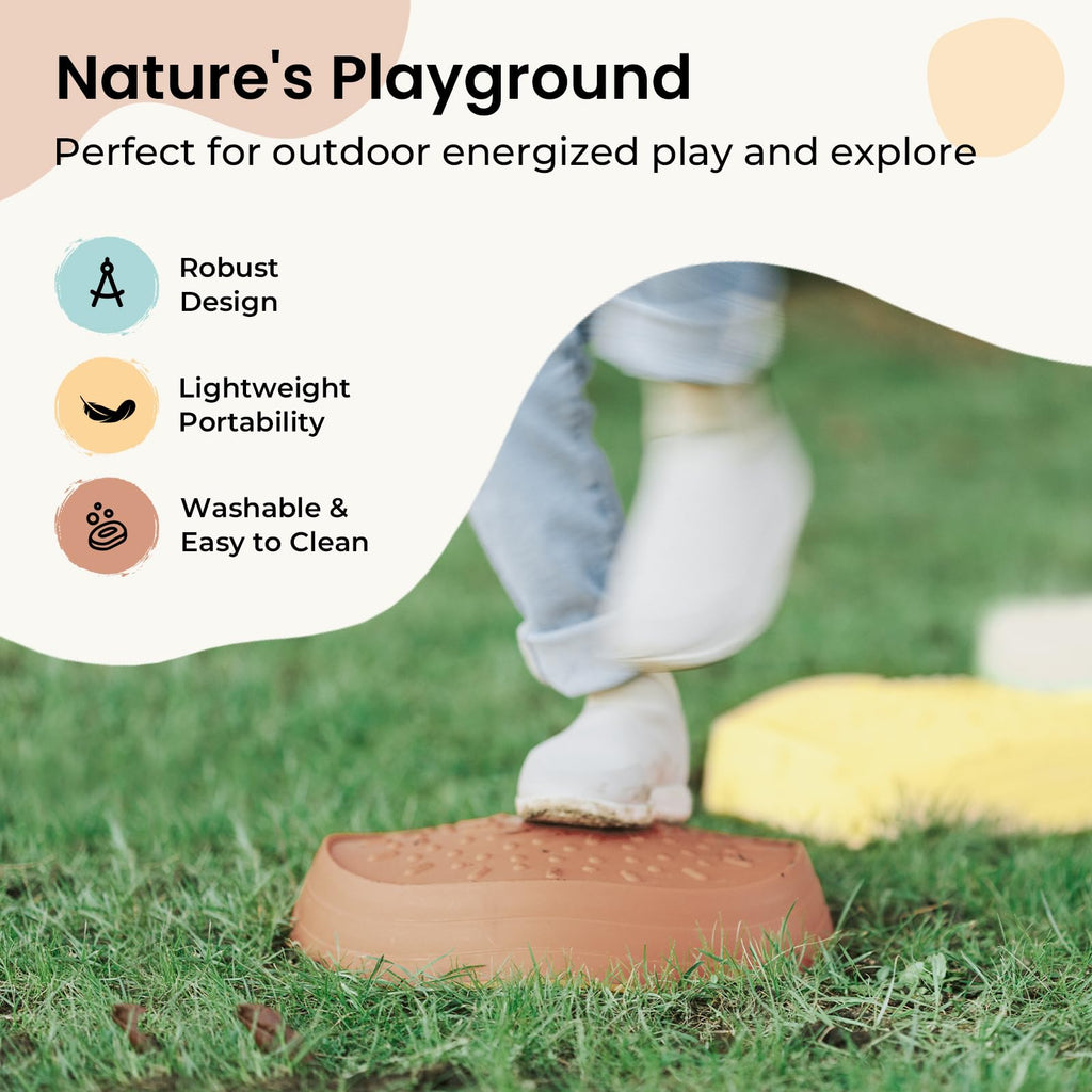 Tiny Land Stepping Stones for Kids, 5pcs Non-Slip Balance Toddler Toys