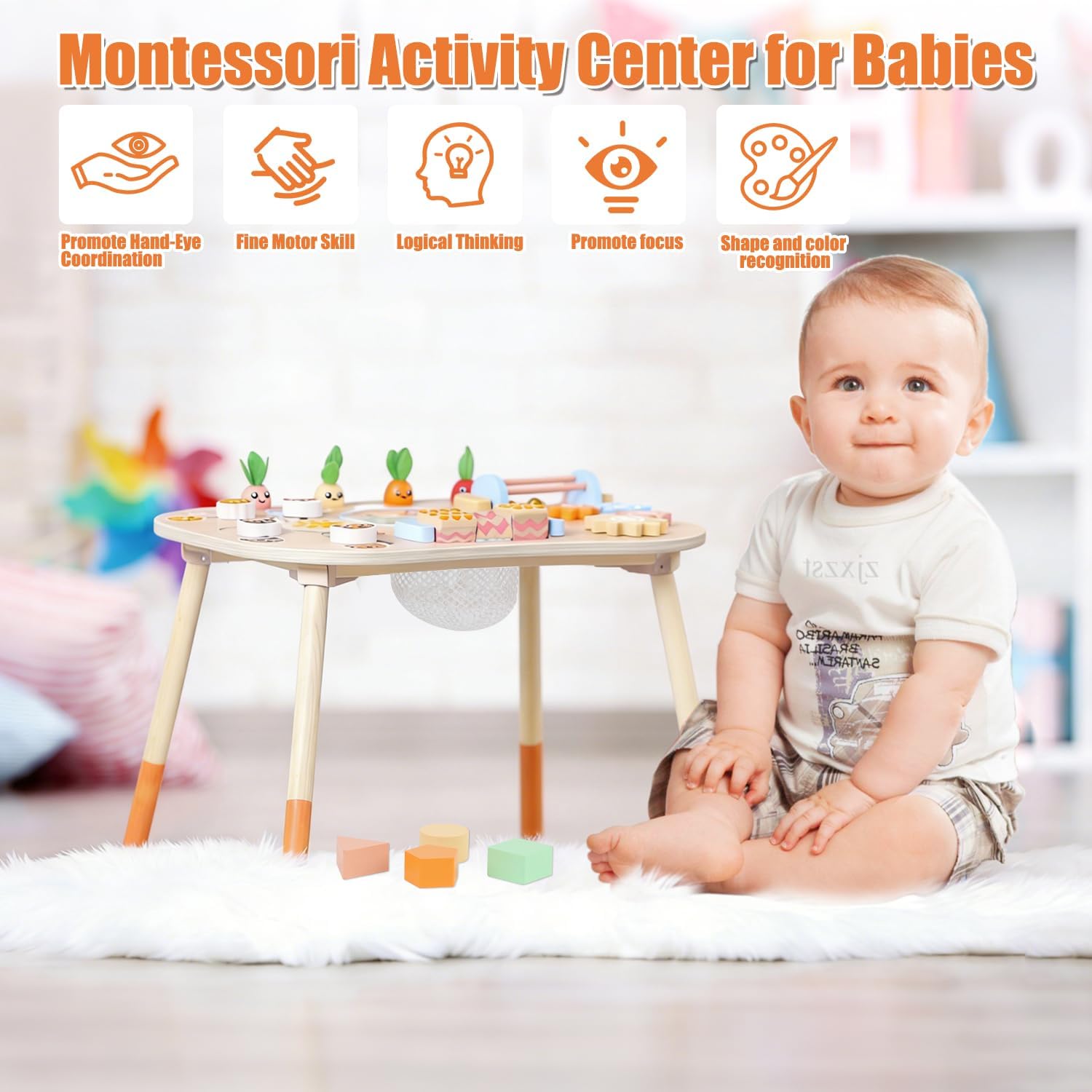 Wooden Activity Table for 1 Year Old Toddlers Sensory Table Activity Center