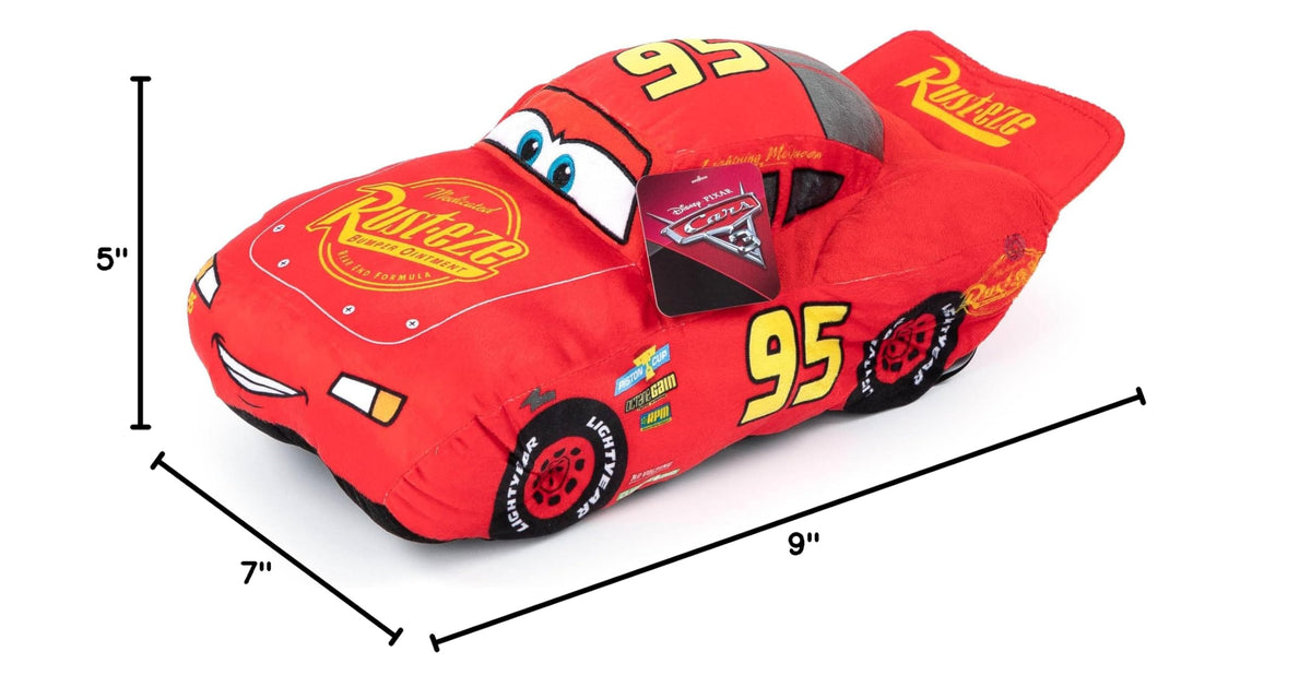 Disney Pixar Cars 3 Plush Stuffed Lightning Mcqueen Red Pillow Buddy - Kids Super Soft Polyester Microfiber, 17 inch (Official Disney Pixar Product)