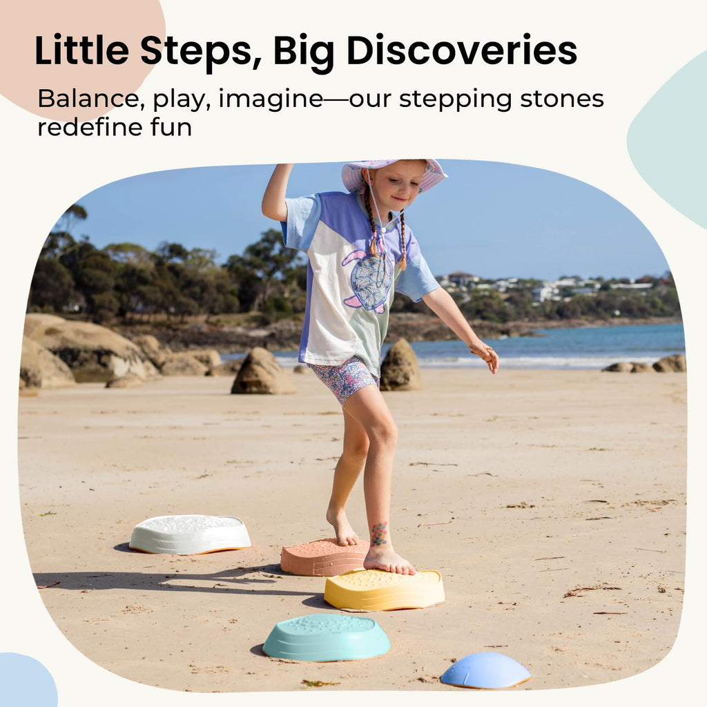 Tiny Land Stepping Stones for Kids, 5pcs Non-Slip Balance Toddler Toys