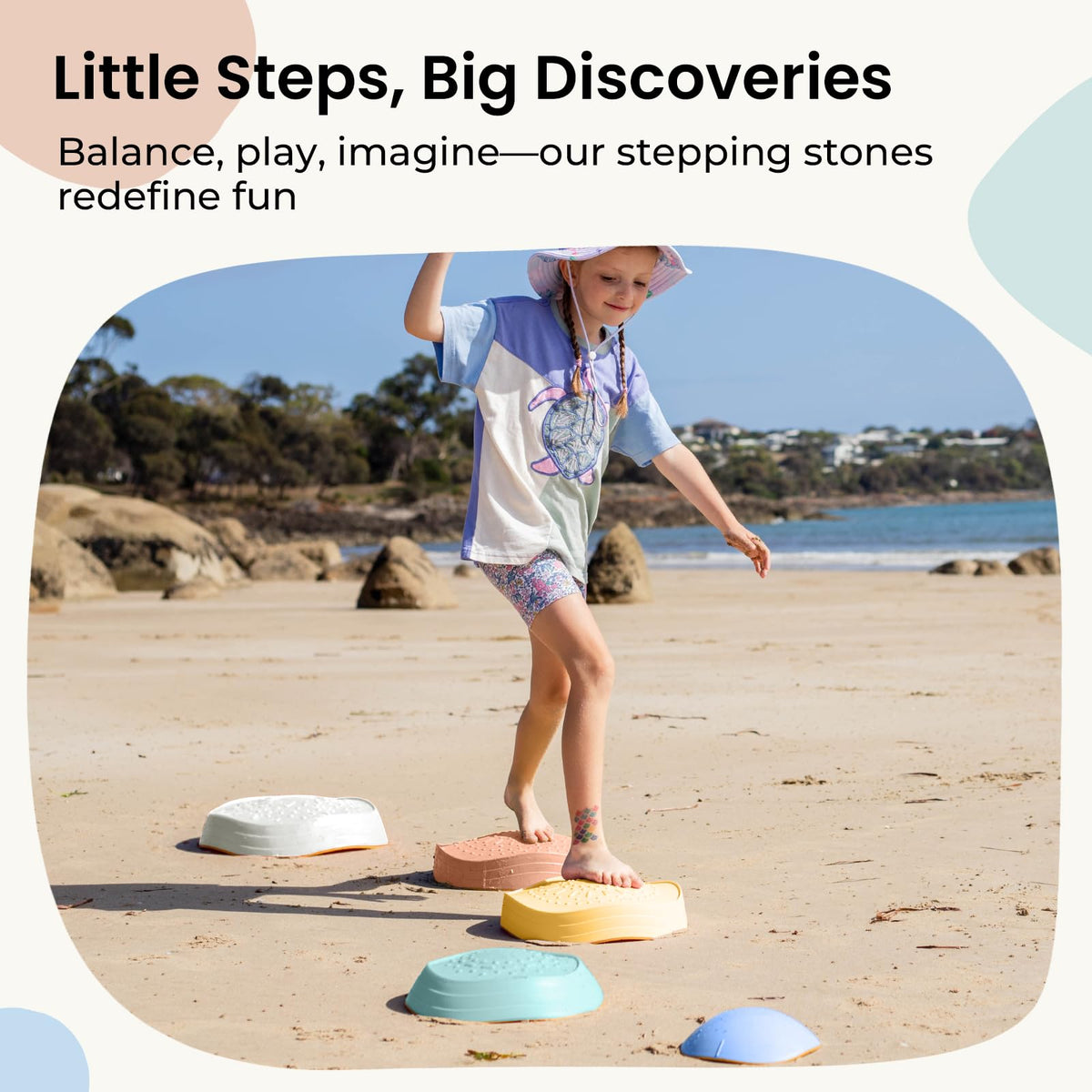 Tiny Land Stepping Stones for Kids, 5pcs Non-Slip Balance Toddler Toys
