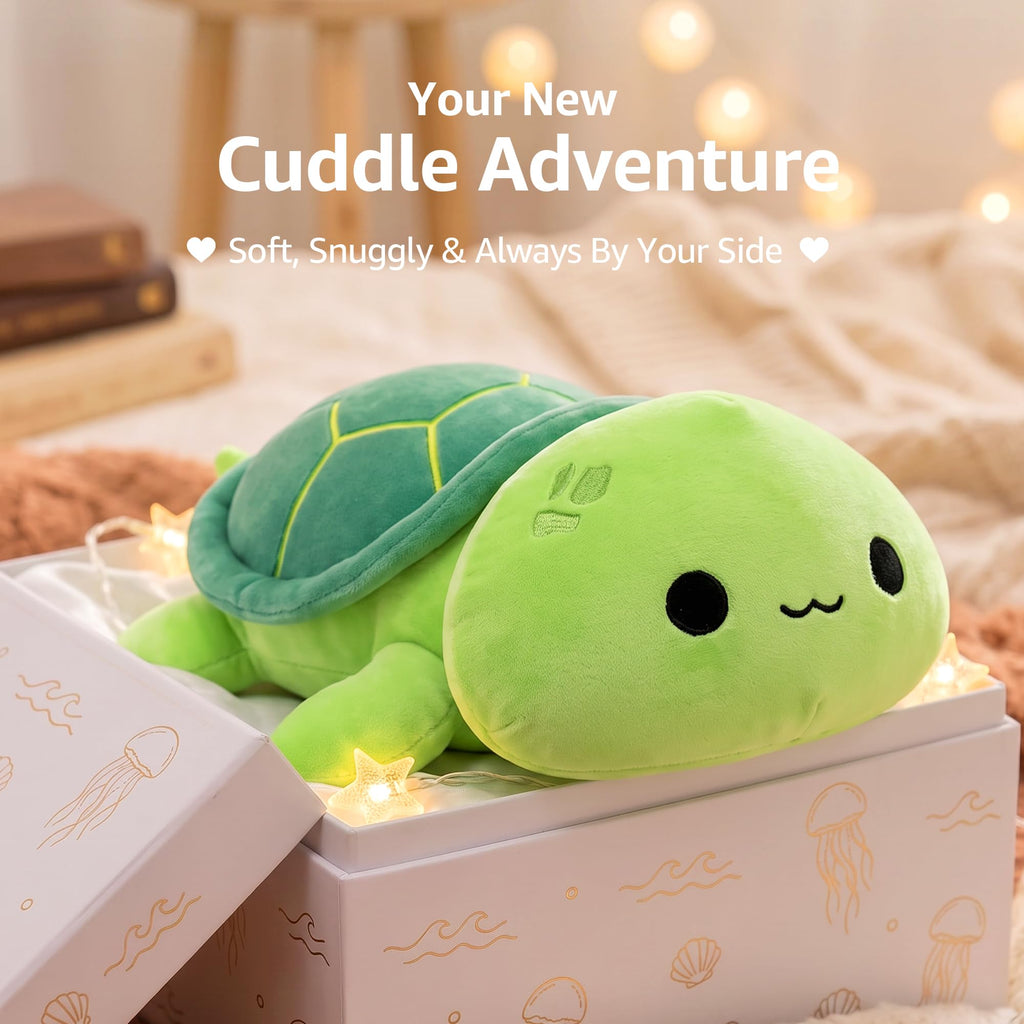 Onsoyours Sea Turtle Cute Plush, Green Soft Stuffed Animal Turtle Plush Pillow, Tortoise Kawaii Plushie Toy for Kids (Green Turtle, 13")