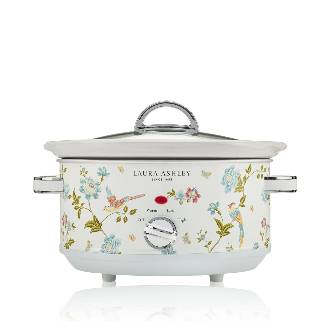 Laura Ashley Elveden White Small Slow Cookers 3.7 Quarts,Slow Cooker 3.7QT