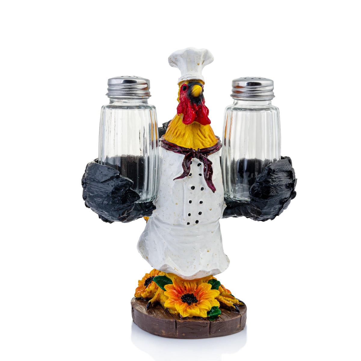 Rooster Salt and Pepper Shakers, Farmhouse Kitchen Decor with Glass Jars