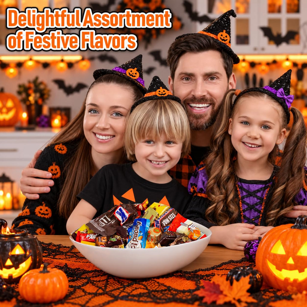 Halloween Bulk Candy Variety Pack 250 Ct, 5 lb - Fun Size Chocolate Bars