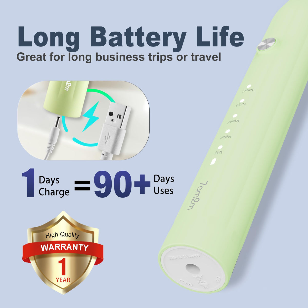 7AM2M Sonic Electric Toothbrush for Adults&Kids, 8 Brush Heads&Travel Case