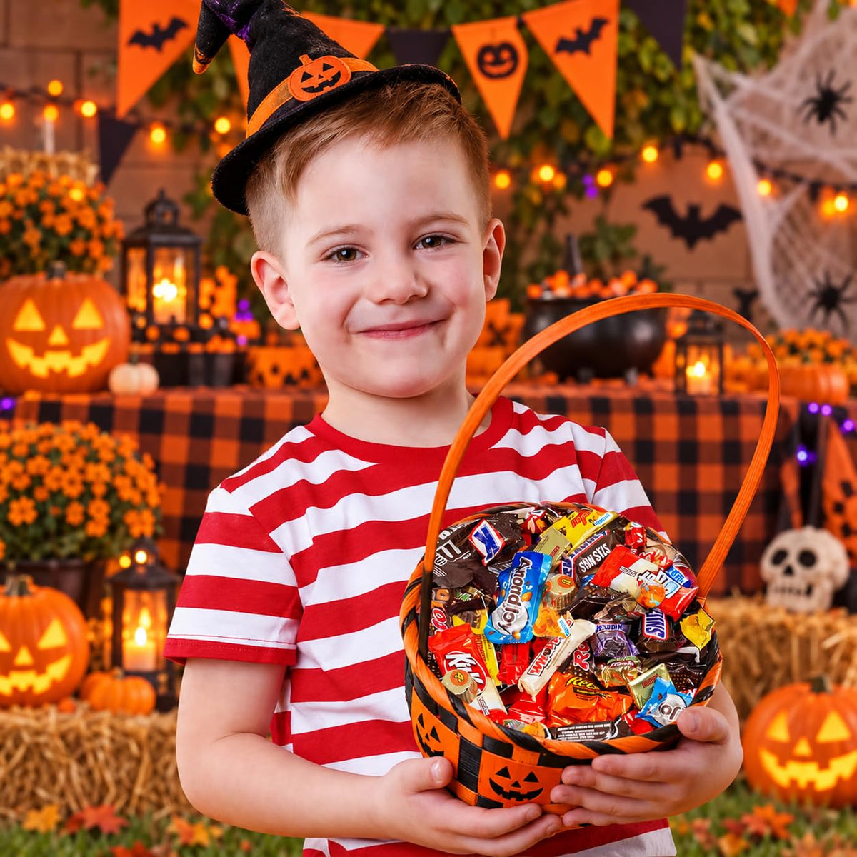 Halloween Bulk Candy Variety Pack 250 Ct, 5 lb - Fun Size Chocolate Bars