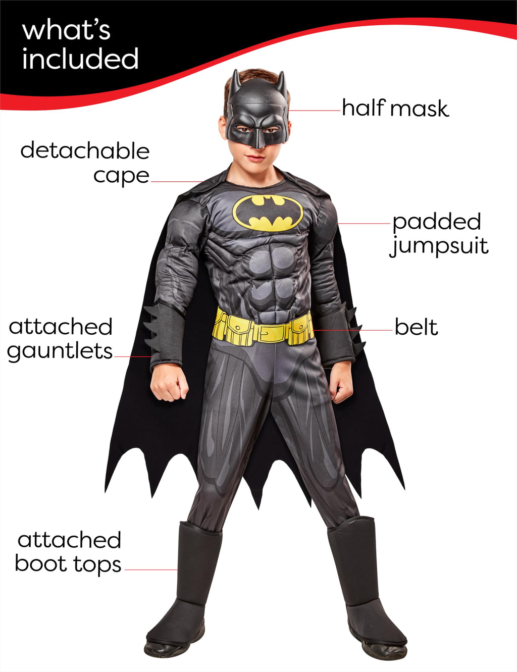 Rubies DC Comics Superheroes: Batman Costume for Kids, Boy's Small