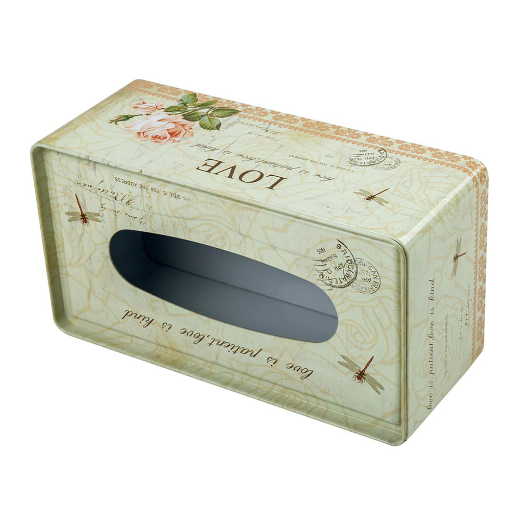 PHILPETY Decorative Metal Tissue Holder Country Rural Rectangular Tissue Box Cover - Bathroom, Kitchen, Office Room