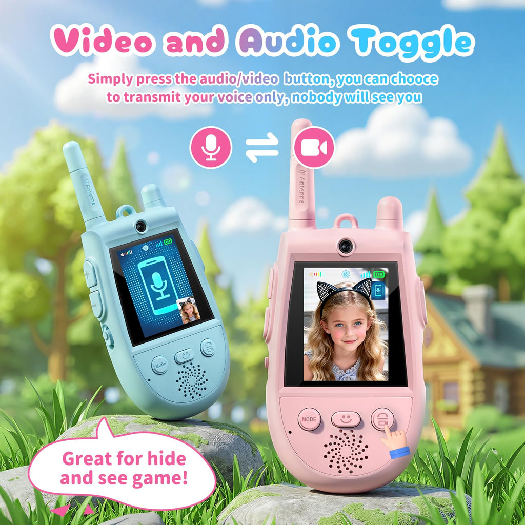 2 Pack Video Walkie Talkies for Kids, Kids Walkie Talkies with Screen Video