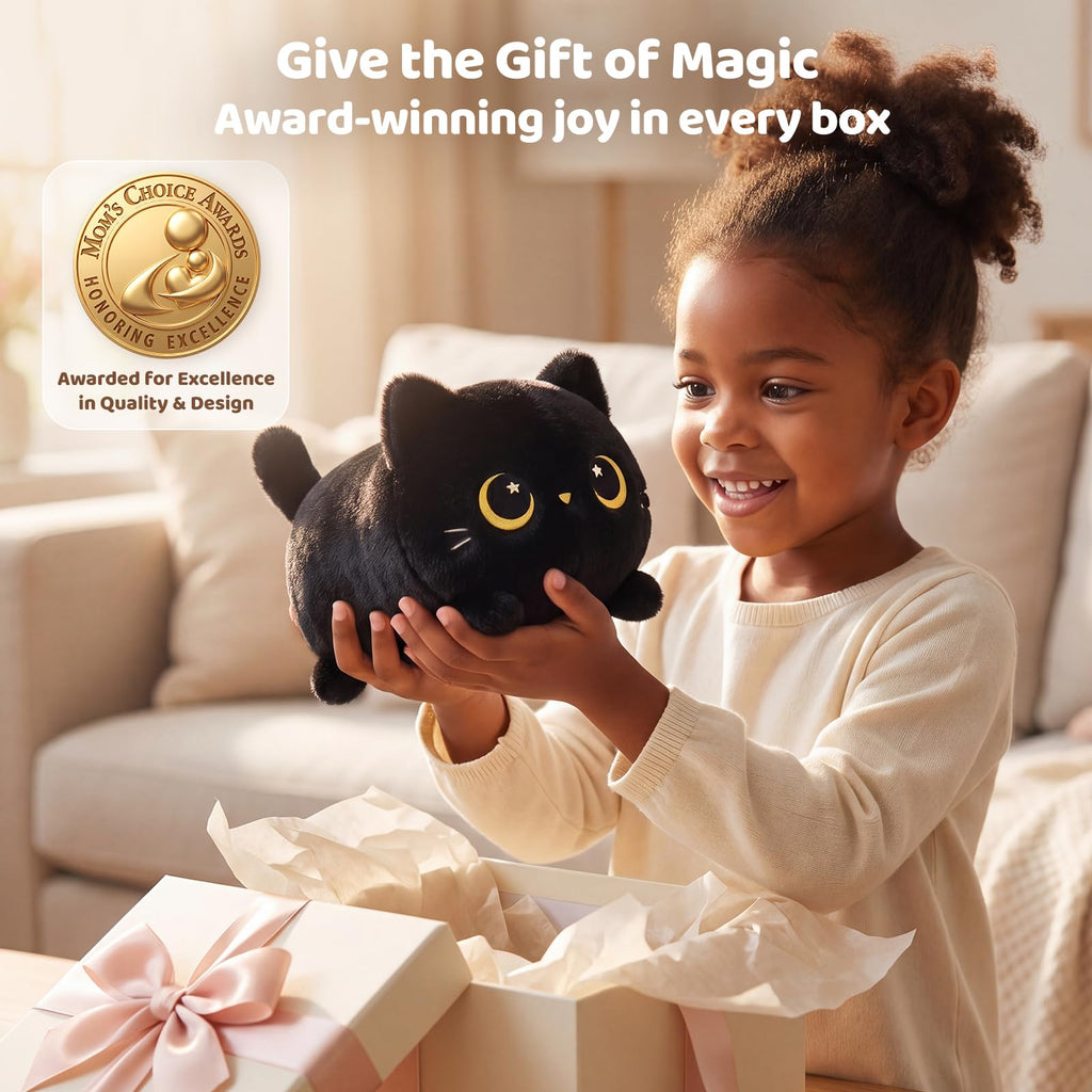 Mewaii Black Cat Plush Kawaii Plushies, Ultra-Soft Feel, 8 in