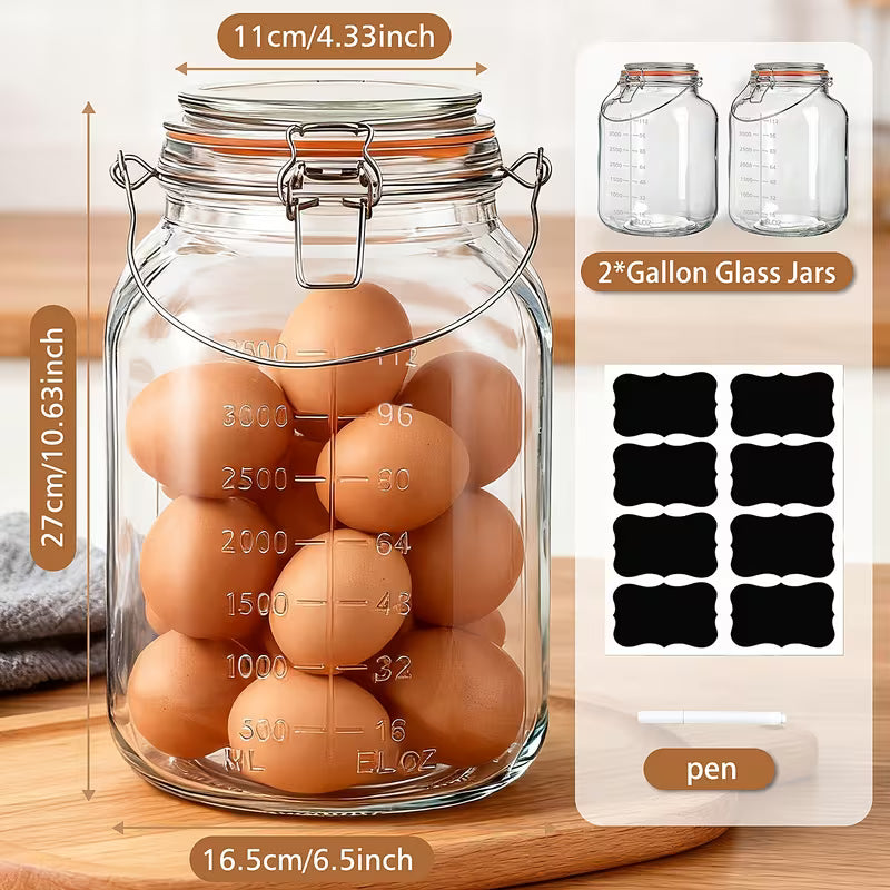 Wide Mouth Glass Jars with Airtight Lids