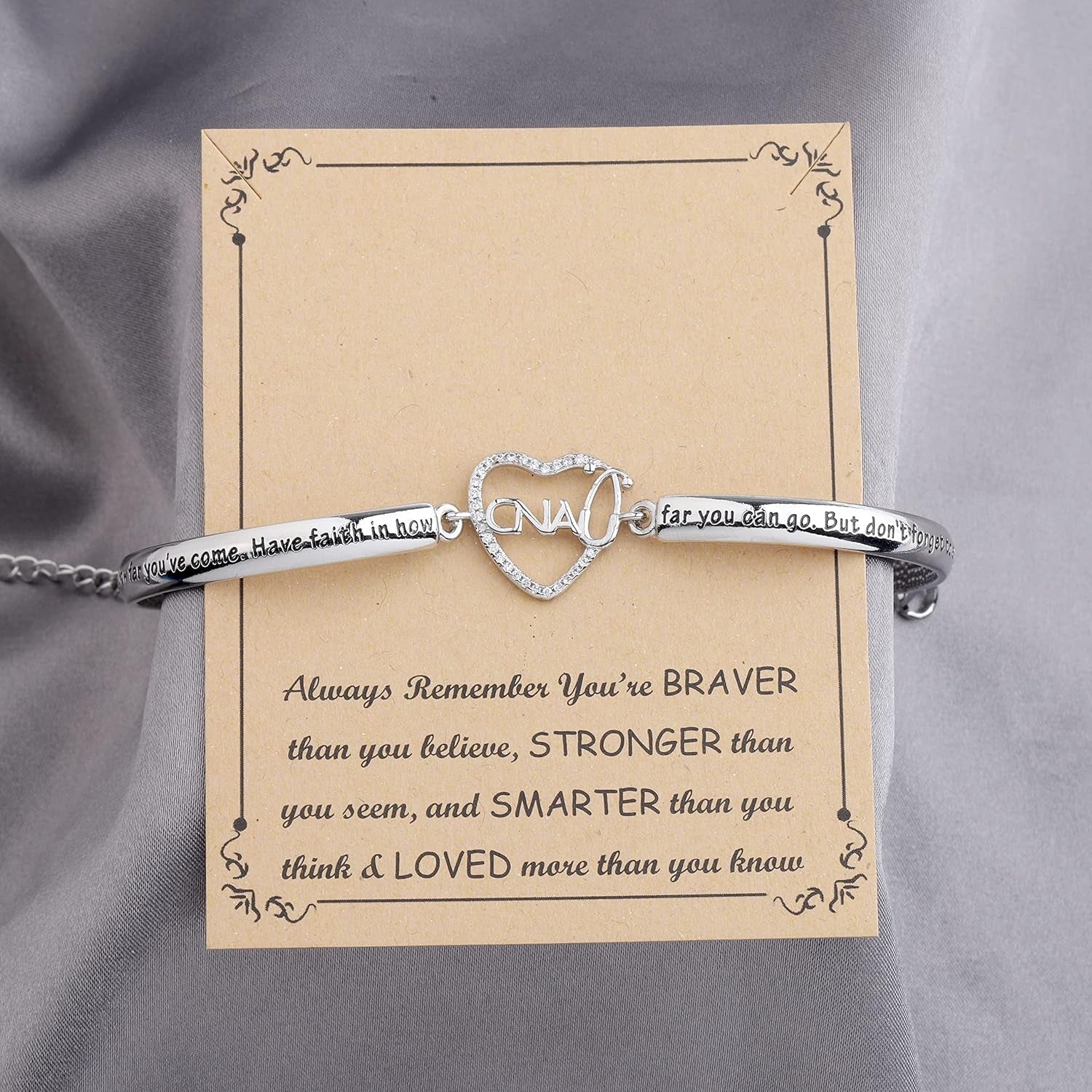 CNA Gifts Bracelet Certified Nurse Assistant Gifts CNA Graduation Gifts CNA Jewelry Inspirational Gifts Nursing School Gifts (CNA Bracelet)